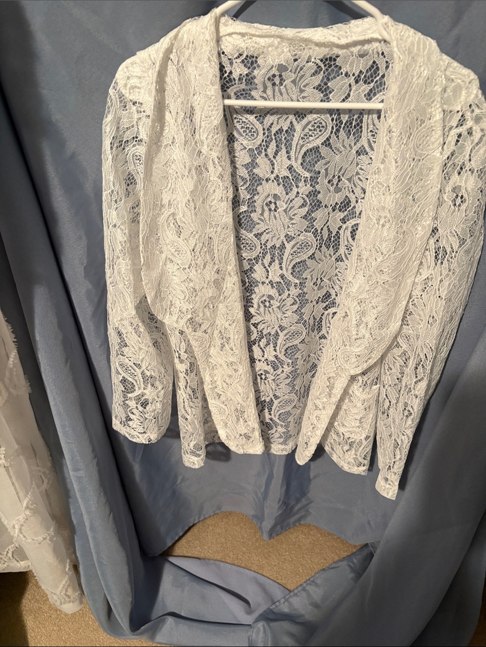 SHEIN White Lace Blazer Jacket